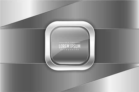 Metallic background.Gray and silver with rectangle shape button.Elegant metal modern design.のイラスト素材