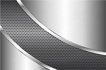 Metallic background.Gray and silver with carbon fiber texture.Metal technology concept.のイラスト素材