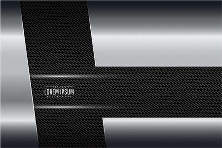 Metallic background.Gray and silver with carbon fiber texture.Metal technology concept.のイラスト素材