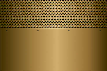 Metallic background.Luxury of gold with carbon fiber texture.Golden metal technology concept.のイラスト素材
