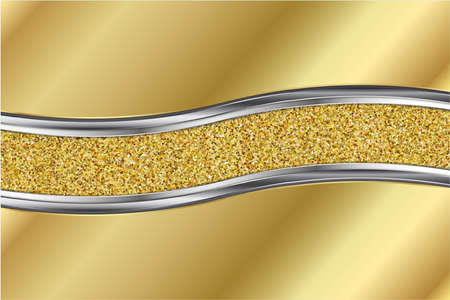 Metallic background.Luxury of gold and silver with golden glitter.Elegant metal modern design.のイラスト素材