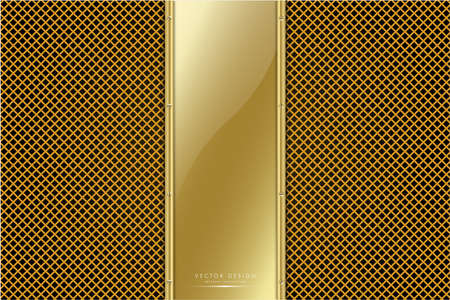 Metallic background.Luxury of gold with golden line.Elegant metal modern design.のイラスト素材