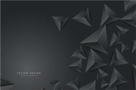 Abstract background with 3d triangles dark gray modern design.のイラスト素材