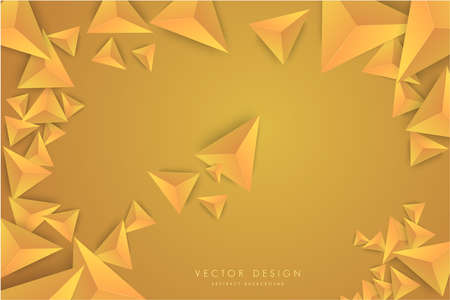 Abstract background with 3d triangles.Colorful of orange modern design.のイラスト素材
