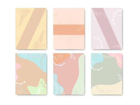 Set of minimal template colorful nature cover design.
