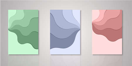 Set of background for covers design paper cut style vector illustration.Eps10のイラスト素材