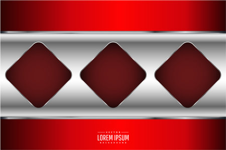 Luxury background of red with silver glossy.Elegant metal modern design.のイラスト素材