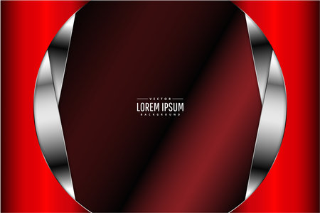 Luxury background of red with silver glossy.Elegant metal modern design.のイラスト素材