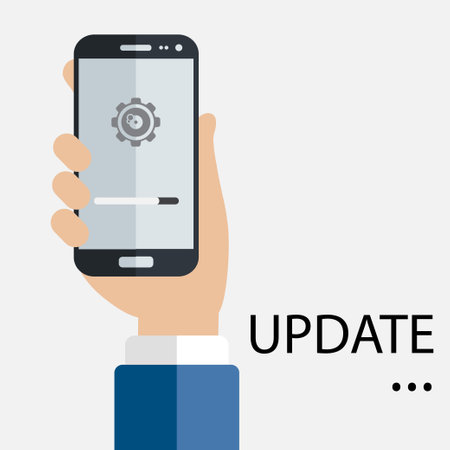 Data update or synchronize with bar process icon flat design vector illustrationのイラスト素材