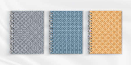 Set of geometric pattern notebook cover. Background design for decorative,magazine,scrapbook,...