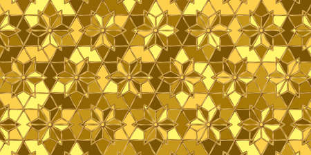Abstract gold geometric seamless pattern design modern. Polygonal shape luxury background with golden lines for,decorative, wallpaper,clothing,wrapping,batik,fabricのイラスト素材