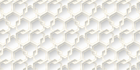 Abstract gold geometric pattern luxury art deco. Polygonal shape white and gray with golden line. Background design for invitation, carpet,wallpaper,clothing,wrapping,batik,fabric. Vector illustration.Eps10のイラスト素材