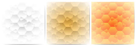 Set of geometric pattern polygonal shape. Luxury of white,gold and orange gradient backgroundのイラスト素材