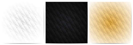 Set of abstract geometric pattern with polygonal shape elegant of black,white and gold backgroundのイラスト素材