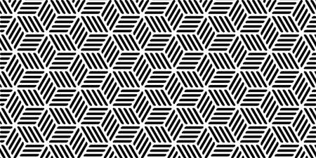 Geometric background with stripes seamless pattern hexagon shape monochrome design modern 
のイラスト素材