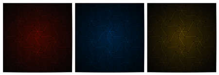 Geometric pattern with polygonal stripes dark background luxury of red, blue and goldのイラスト素材