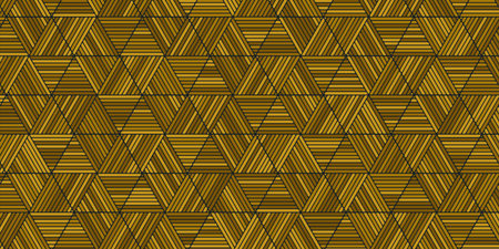 Geometric pattern with stripes lines and polygonal shape brown color wooden background weave designのイラスト素材