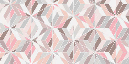 Geometric pattern with triangle stripes polygonal shape elegant of pink background and marble...