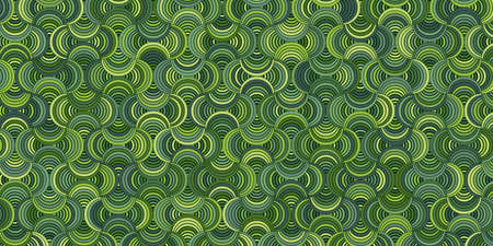 Abstract geometric pattern circle overlapping traditional. Green background colorful for wallpaper, fabric, tile, clothing, wrapping  &#xA;のイラスト素材