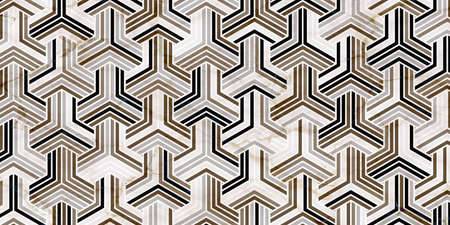Abstract geometric pattern stripes polygonal shape. Luxury of gold background with marble texture...