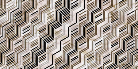 Stripes pattern with polygonal shape elegant of gray background and gold marble textureのイラスト素材