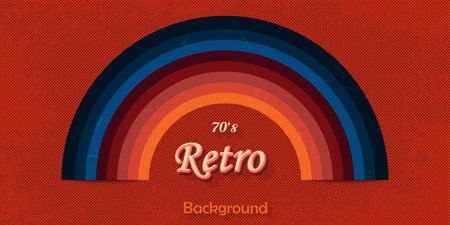 Abstract background retro style with curve lines colorful rainbow and grunge texture vintage design