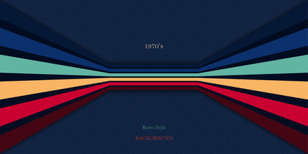 Retro style background with colorful perspective stripes lines vintage design