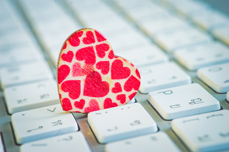 wooden heartの写真素材