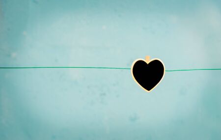 wooden heartの写真素材