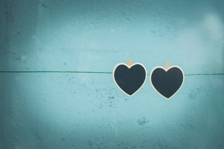 wooden heartsの写真素材