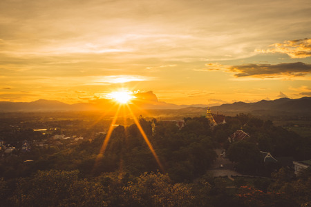 Mountain scape in Mon Cham, Chiang Mai, Thailandの写真素材