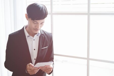 business man working in his company, business conceptの写真素材