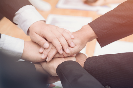 good teamwork, workplace strategy, Businessmen meeting to discuss and consult on the future plans of...