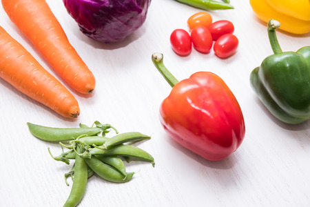 A selection of fresh vegetables for a heart healthy diet as recommended by doctors and medical professionalsの写真素材