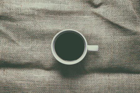 Cup of coffee for morning, top viewの写真素材