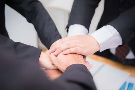 good teamwork, workplace strategy, Businessmen meeting to discuss and consult on the future plans of...