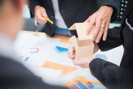 Housing company good teamwork, housing business conceptの写真素材