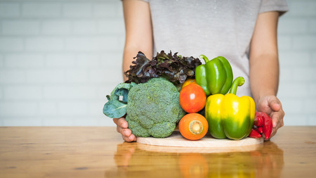 a selection of fresh vegetables for a heart healthy diet as recommended by doctors and medical professionalsの写真素材