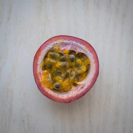 Passion fruit isolated on the white background.