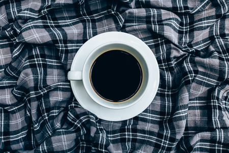 Cup of coffee for morning, top viewの写真素材