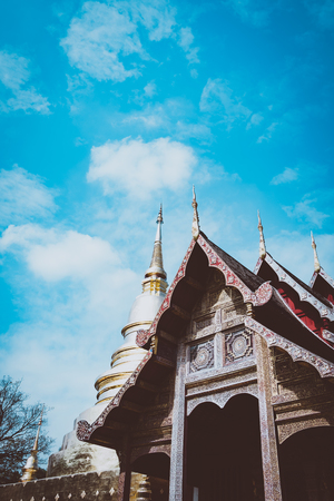 Buddhist temple in Chaing Mai, Thailandの写真素材