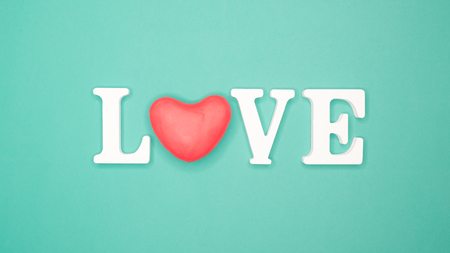 Love letter in wood for valentine's day, vintage toneの写真素材