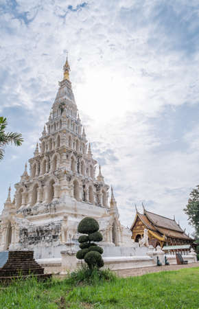 Pagoda in temple, Chiang mai, Thailandの写真素材