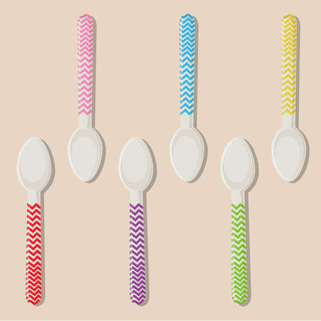 Collection vector of set spoonsのイラスト素材