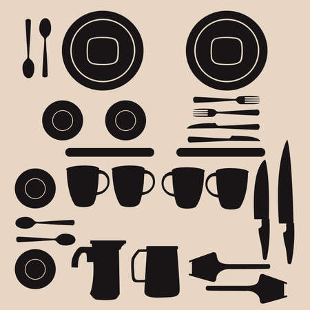 Kitchen utensils and tool icon setのイラスト素材