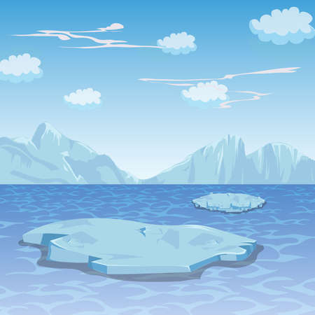 Winter frozen lake Backgroundのイラスト素材
