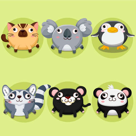 Cartoon and cute animalsのイラスト素材