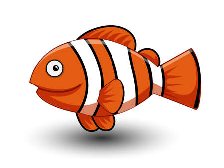 Cute Anemonefish cartoon. Vector illustration.のイラスト素材