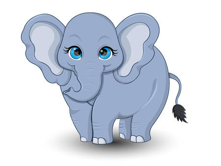 Cute Elephant cartoon. Vector illustration.のイラスト素材
