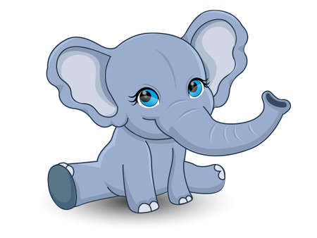 Cute Elephant cartoon. Vector illustration.のイラスト素材